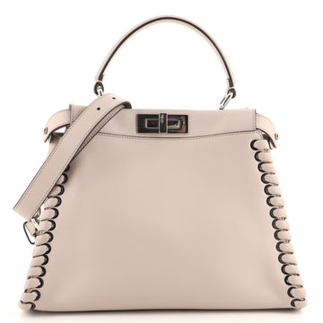 Fendi Peekaboo Bag Whipstitch Leather Regular