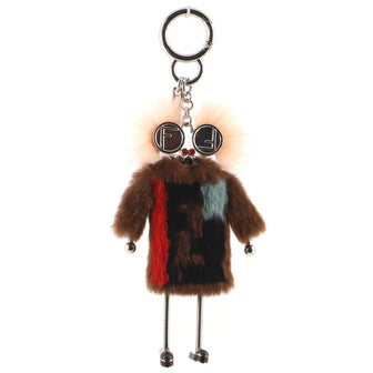 Fendi Teen Witch Bag Charm Fur with Metal