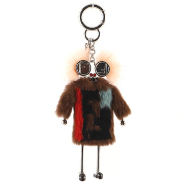 Fendi Teen Witch Bag Charm Fur with Metal