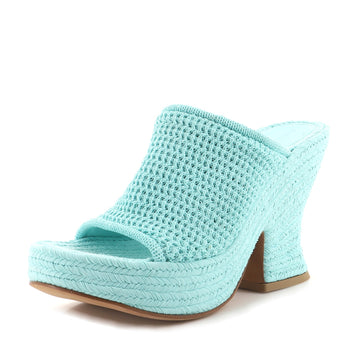 Bottega Veneta Women's Slide Platform Wedge Sandals Knit Fabric 115
