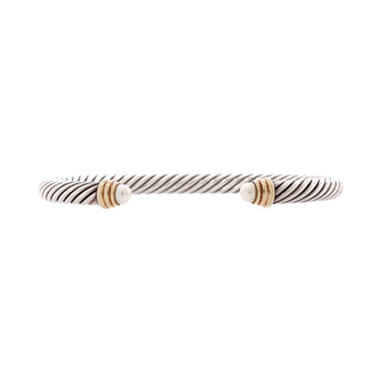 David Yurman Cable Classic Bracelet Sterling Silver with 14K Yellow Gold and Pearls 5mm