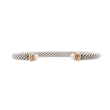 David Yurman Cable Classic Bracelet Sterling Silver with 14K Yellow Gold and Pearls 5mm