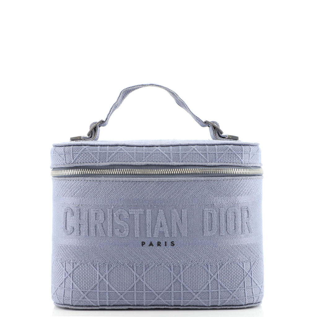 Christian Dior Blue Cannage Embroidery Canvas DiorTravel Vanity