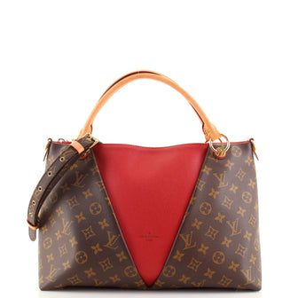 Louis Vuitton V Tote Monogram Canvas and Leather MM Brown 1802751