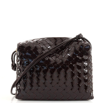 Bottega Veneta Loop Crossbody Bag Intrecciato Patent Medium