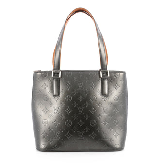 Louis Vuitton Mat Stockton Handbag Monogram Vernis Gray