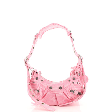 Balenciaga Le Cagole Giant Studs Shoulder Bag BB Denim XS
