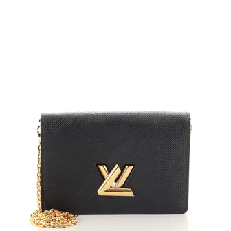 Louis Vuitton Black Epi Leather Twist Belt Wallet On Chain Louis