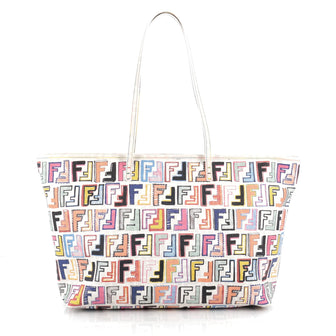Fendi Roll Tote Zucca Coated Canvas Large White 1803101