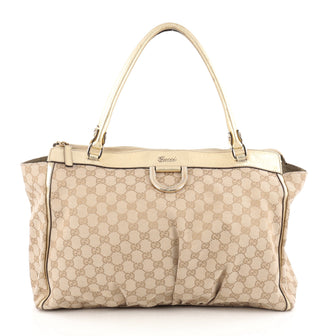 Gucci D Gold Tote GG Canvas Large Brown