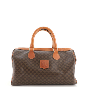 Celine Vintage Bowler Bag Macadam Coated Canvas Medium
