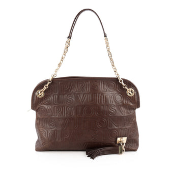 Louis Vuitton Limited Edition Paris Souple Wish Bag Leather Brown 1803701