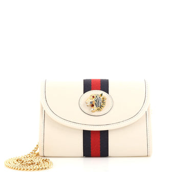Gucci Rajah Web Chain Shoulder Bag Leather Mini