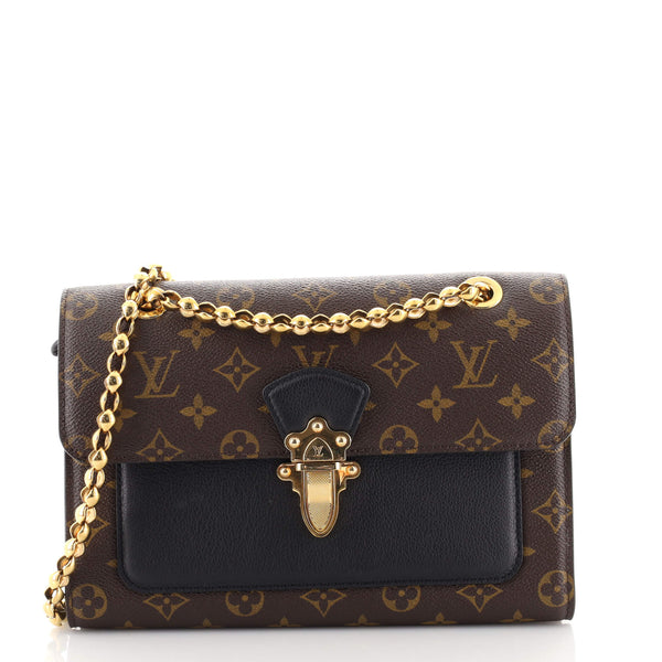 Louis Vuitton Monogram Canvas & Black Leather Victoire Bag