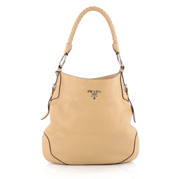 Prada Hobo Vitello Daino Medium Neutral 1804004