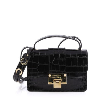 Jimmy Choo Rebel Crossbody Bag Crocodile Embossed 1804101