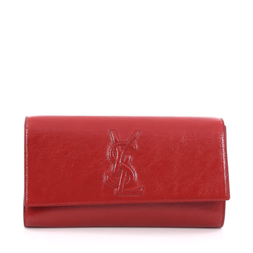 Saint Laurent Belle de Jour Clutch Leather Large Red 1804102