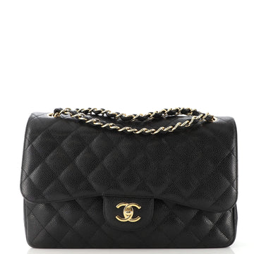 Chanel Classic Double Flap Bag Quilted Caviar Jumbo