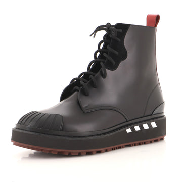 Valentino Garavani Men's Lace Up Combat Boots Leather