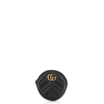 Gucci GG Marmont Round Coin Purse Matelasse Leather