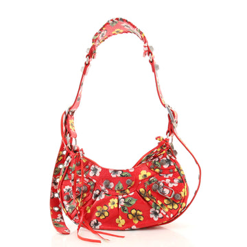 Balenciaga Le Cagole Giant Studs Shoulder Bag Printed Leather XS