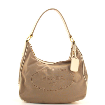 Prada Canapa Hobo Canvas with Leather Medium