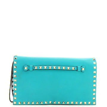 Valentino Rockstud Flap Clutch Leather