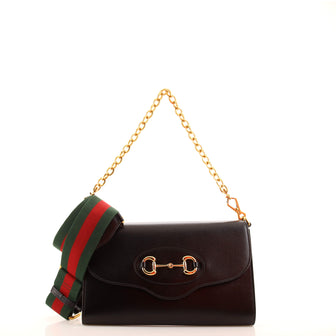 Gucci Horsebit 1955 Curved Flap Shoulder Bag Leather Small
