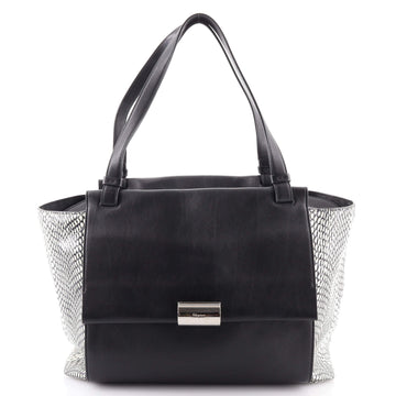 Salvatore Ferragamo Bitter Flap Tote Leather with Snakeskin Large