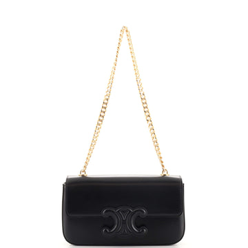 Celine Triomphe Chain Shoulder Bag Leather Small