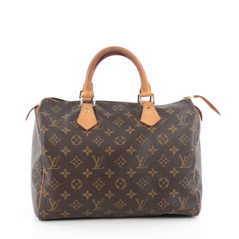 Louis Vuitton Speedy Handbag Monogram Canvas 30 Brown 1806012