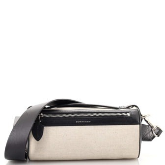 Burberry Barrel Crossbody Bag Canvas with Leather Small