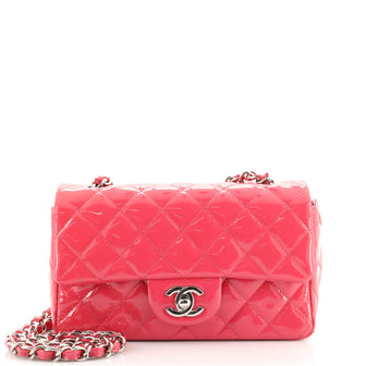 Chanel Classic Single Flap Bag Quilted Patent Mini