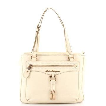 Salvatore Ferragamo Front Pocket Tote Leather Small