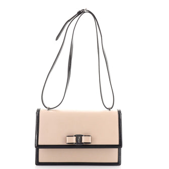 Salvatore Ferragamo Ginny Crossbody Bag Saffiano with Patent Medium