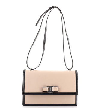 Salvatore Ferragamo Ginny Crossbody Bag Saffiano with Patent Medium