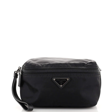 Prada Double Zip Wristlet Pouch Tessuto Small
