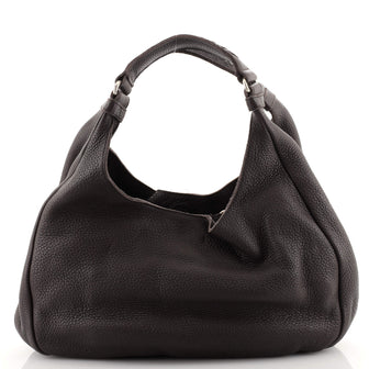 Bottega Veneta Campana Hobo Leather with Intrecciato Detail Small