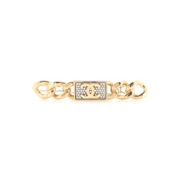 Chanel CC Chain Hair Clip Crystal Embellished Metal