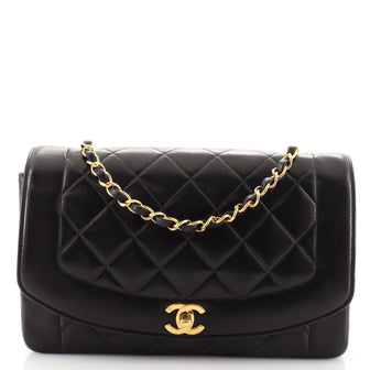 Chanel Vintage Diana Flap Bag Quilted Lambskin Medium