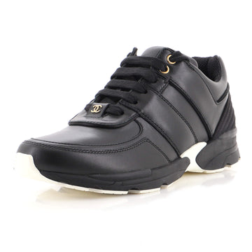 Chanel Women's CC Lace Up Sneakers Leather