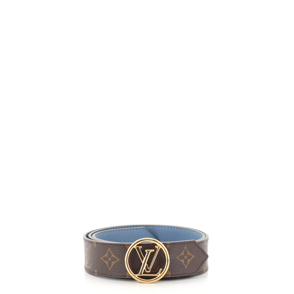 Louis Vuitton - LV Circle 20mm Reversible Belt - Monogram Canvas & Leather - Brown - Size: 85 cm - Luxury