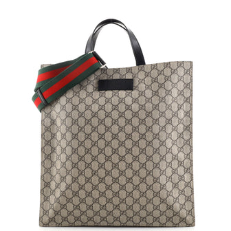 Gucci Convertible Soft Open Tote GG Coated Canvas Tall