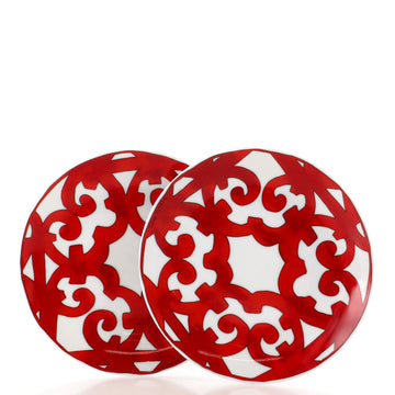 Hermes Balcon Du Guadalquivir Bread and Butter Plate 2-Piece Set Printed Porcelain
