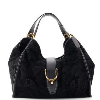 Gucci Soft Stirrup Tote Brocade Leather Medium
