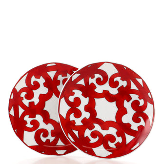 Hermes Balcon Du Guadalquivir Bread and Butter Plate 2-Piece Set Printed Porcelain