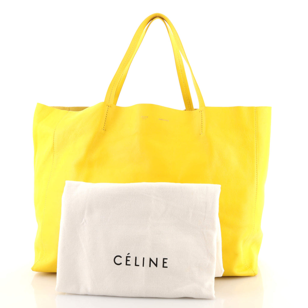 バッグ CELENE Celine Horizontal Cabas Tote Leather Large Yellow 180619291