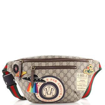 Gucci Courrier Zip Belt Bag GG Coated Canvas with Applique