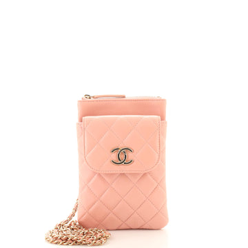 Chanel Chain Phone Holder with Purse Quilted Lambskin