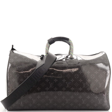 Louis Vuitton Keepall Bandouliere Bag Limited Edition Monogram Eclipse Glaze Canvas 50